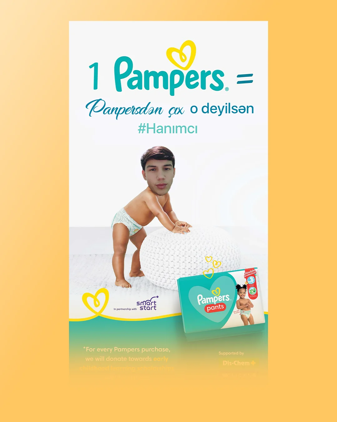 Pampers, şəkilli şokolad qutusu