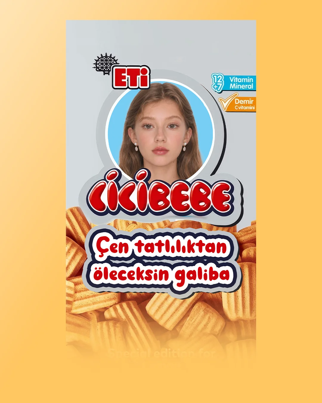 Cici bebe boz, şəkilli şokolad qutusu